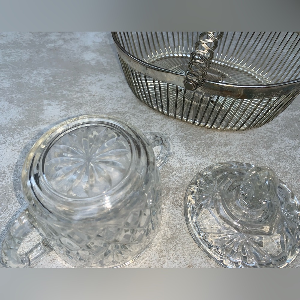 Silver Plated Basket & Glass Bowl